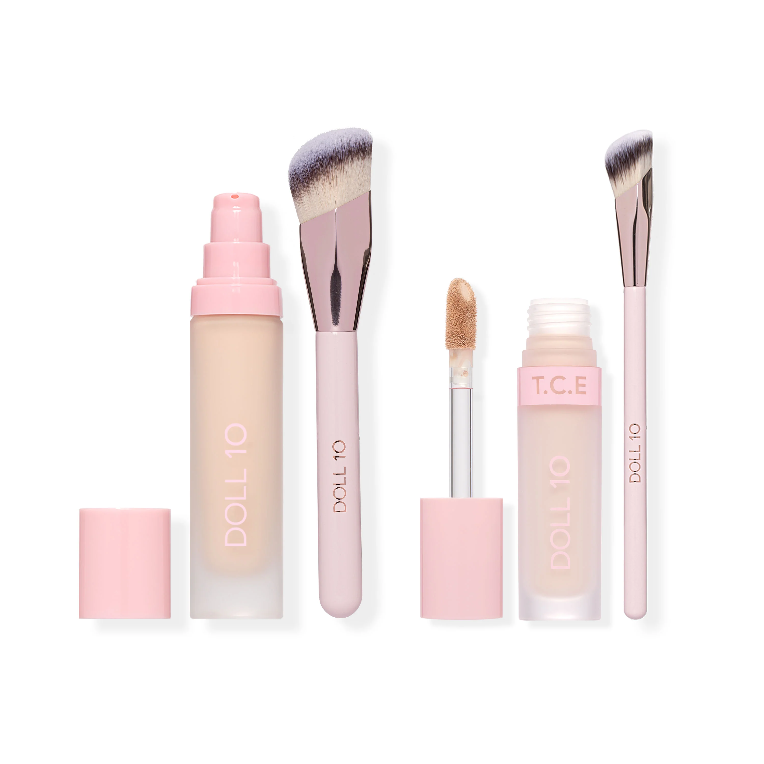 The Powder Pair: T.C.E. Foundation and Concealer with Brushes